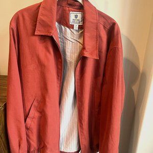 Peter Millar Windbreaker Men Golf Jacket Sz M Burnt Orange Harrington Bomber